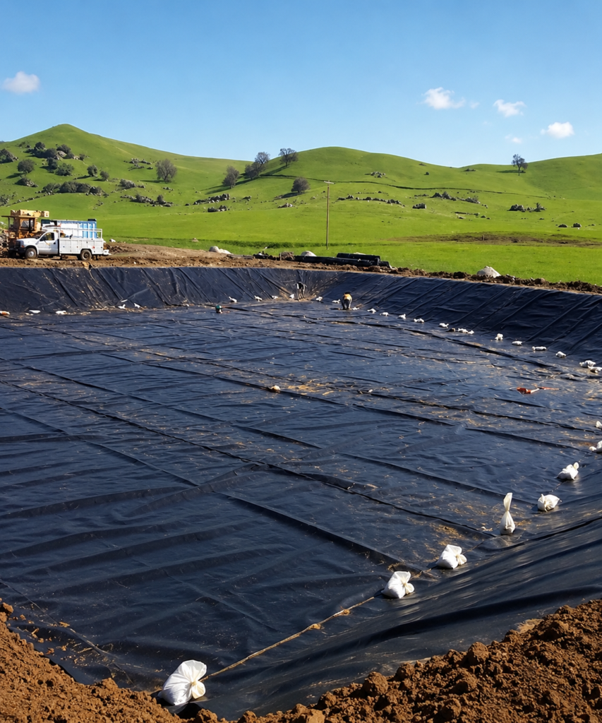 mining pond geomembrane protection